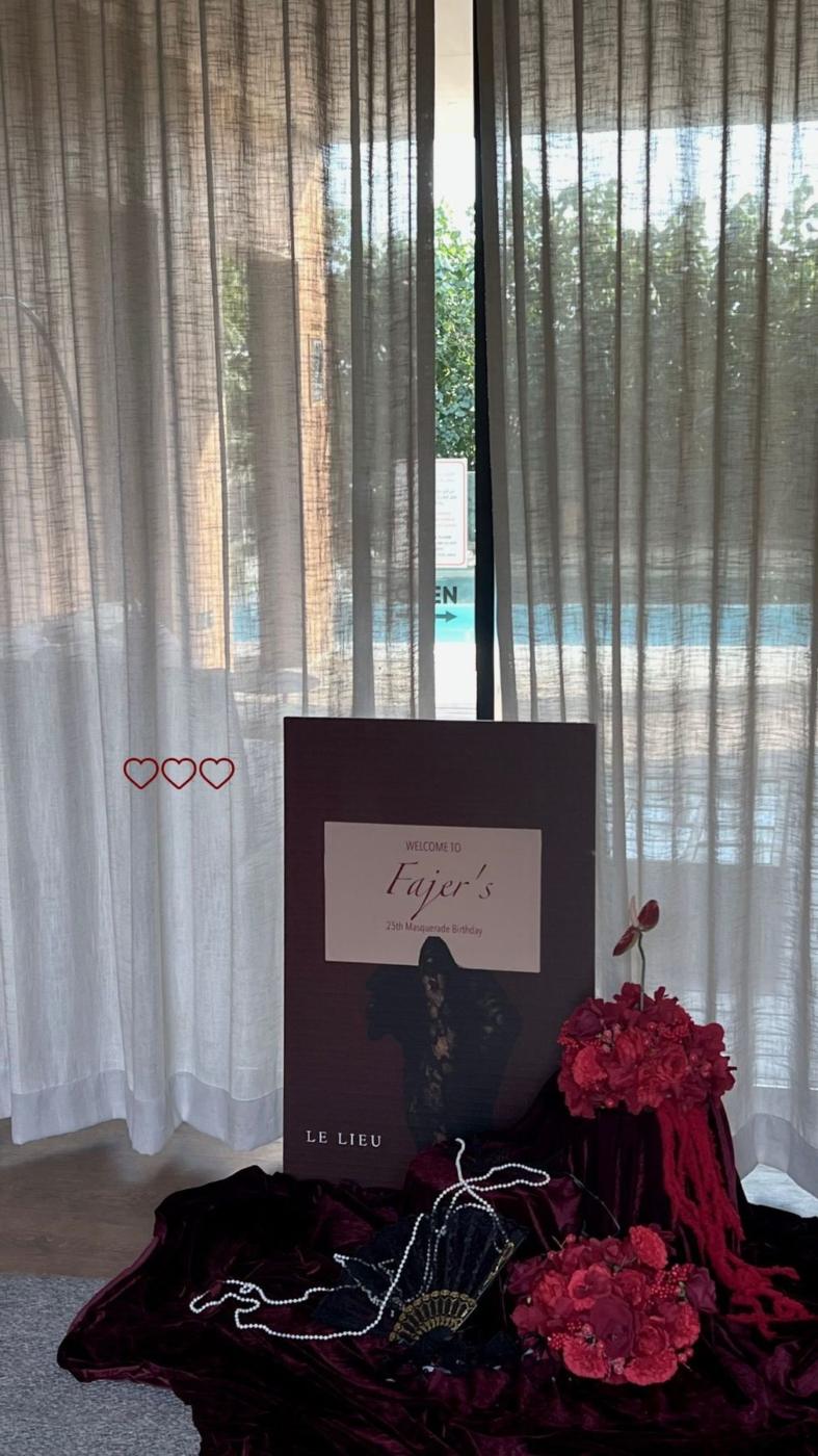 Velvet red floral setup